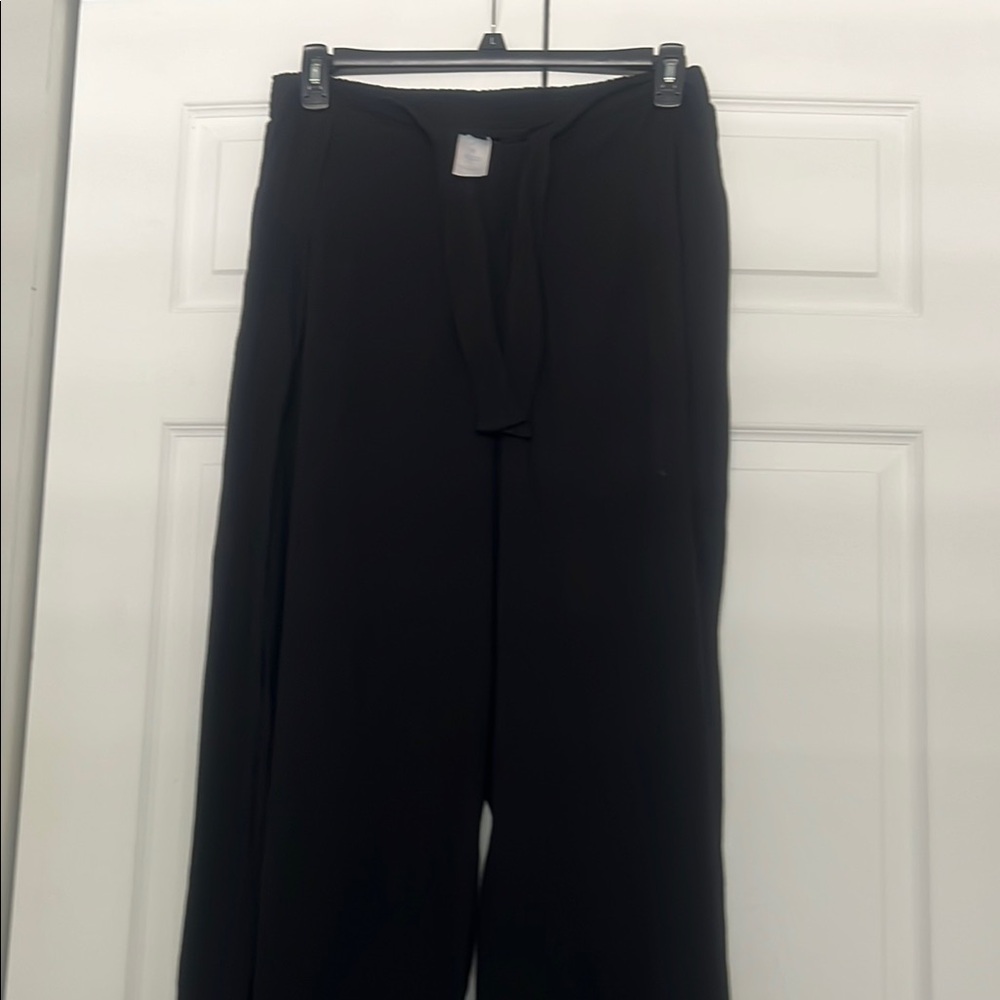 Kona Sol Black Wide-Leg with full slits Pants Swimsuit Coverup